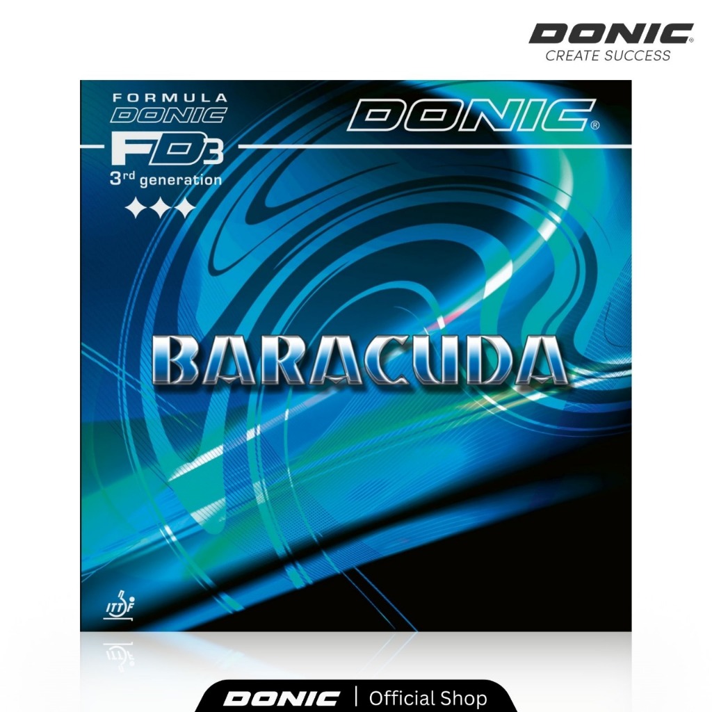Revêtement Baracuda DONIC Couleur Noir Epaisseur 1,8