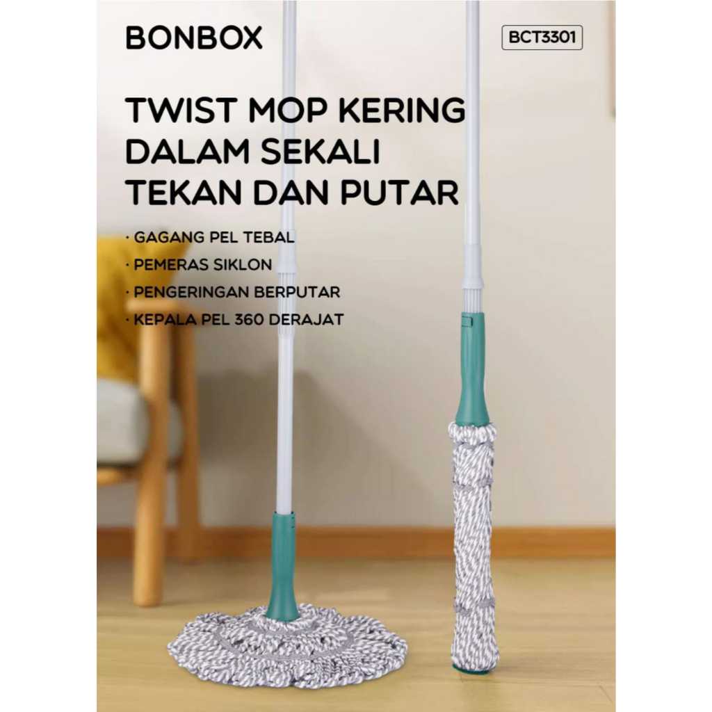 Jual BONBOX Alat Pel Lantai Twist Mop Peras BCT3301 Shopee Indonesia