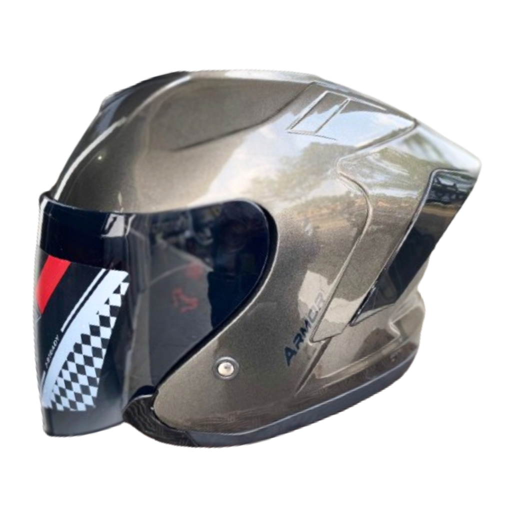 Jual Helm JS ARMOR Warna Gunmet Solid Half Face SNI | Shopee Indonesia
