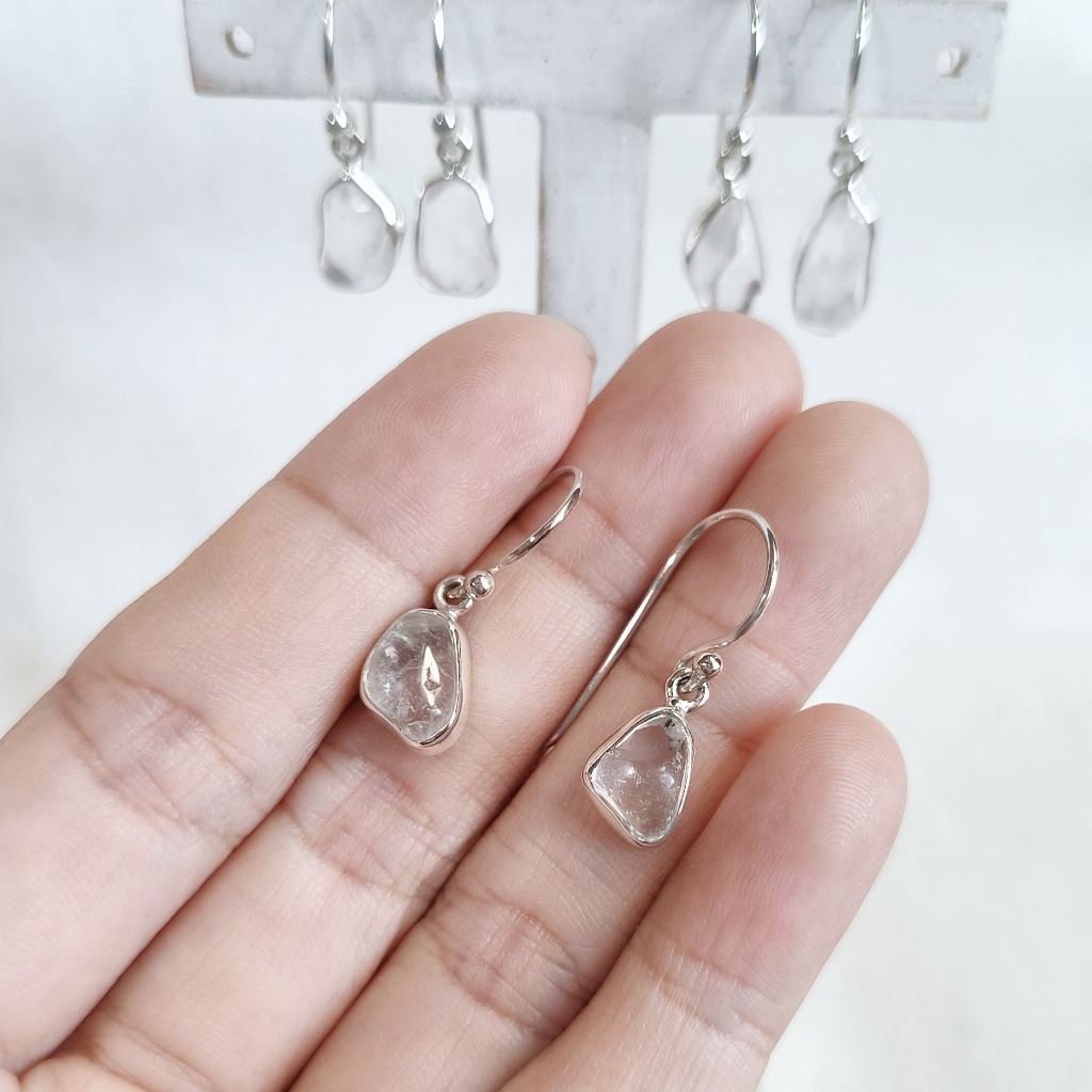 Jual Rara Clear Quartz Earring Ariant silver perak 925 Bali | Shopee ...