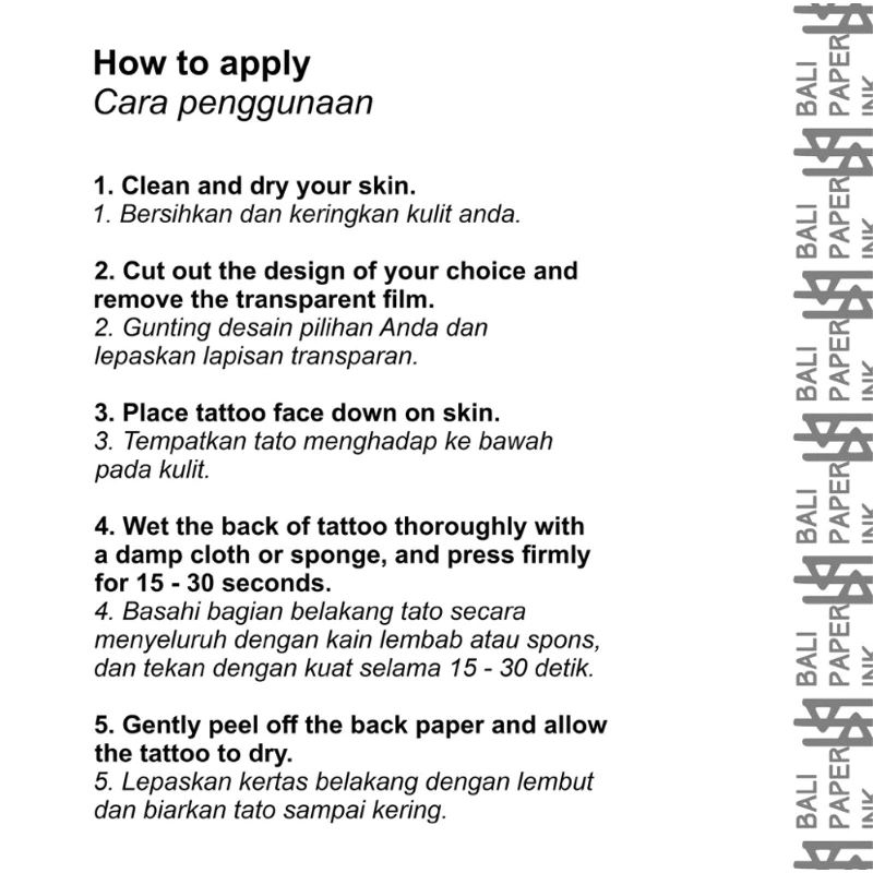 Tinta Tato Temporer Premium Jangkar Buah Bali Paper Ink PML100