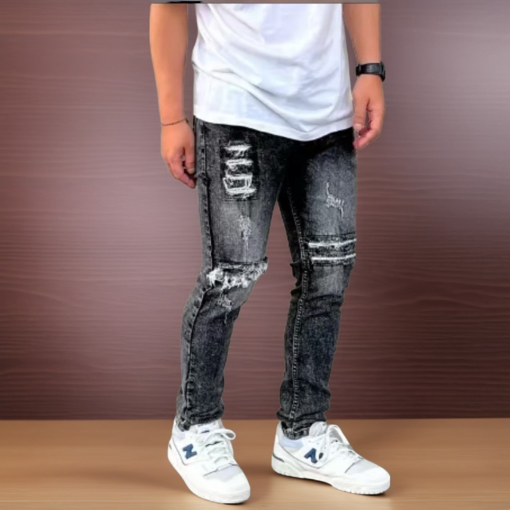Jual Celana Jeans Pria panjang Skinny Slim Fit NEVERLOSE Panjang Melar ...