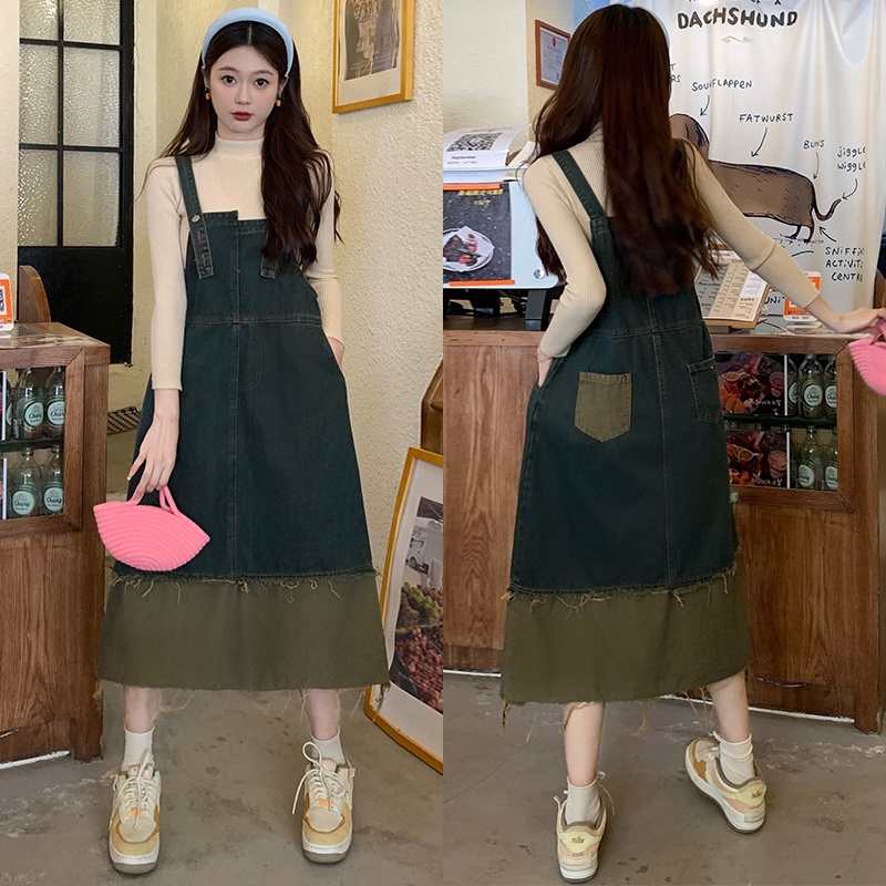 Jual Rok Overall Jumpsuit Jeans Wanita / Rok Suspender Denim Jahitan ...