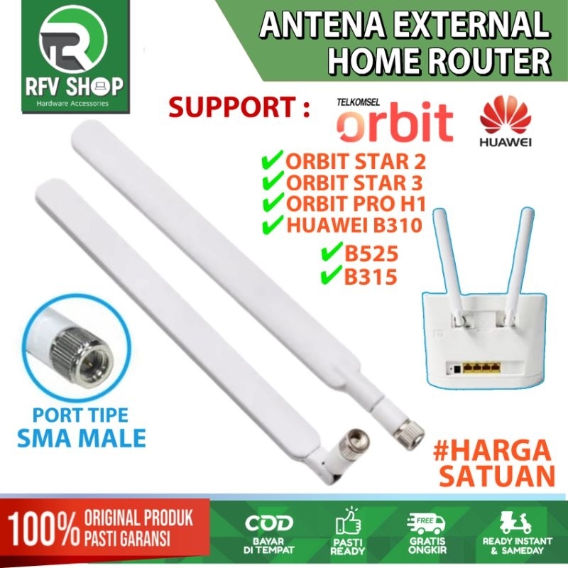Jual ANTENA INDOOR MODEM / ROUTER SMA MALE FOR TPLINK ZTE HUAWEI ORBIT ...