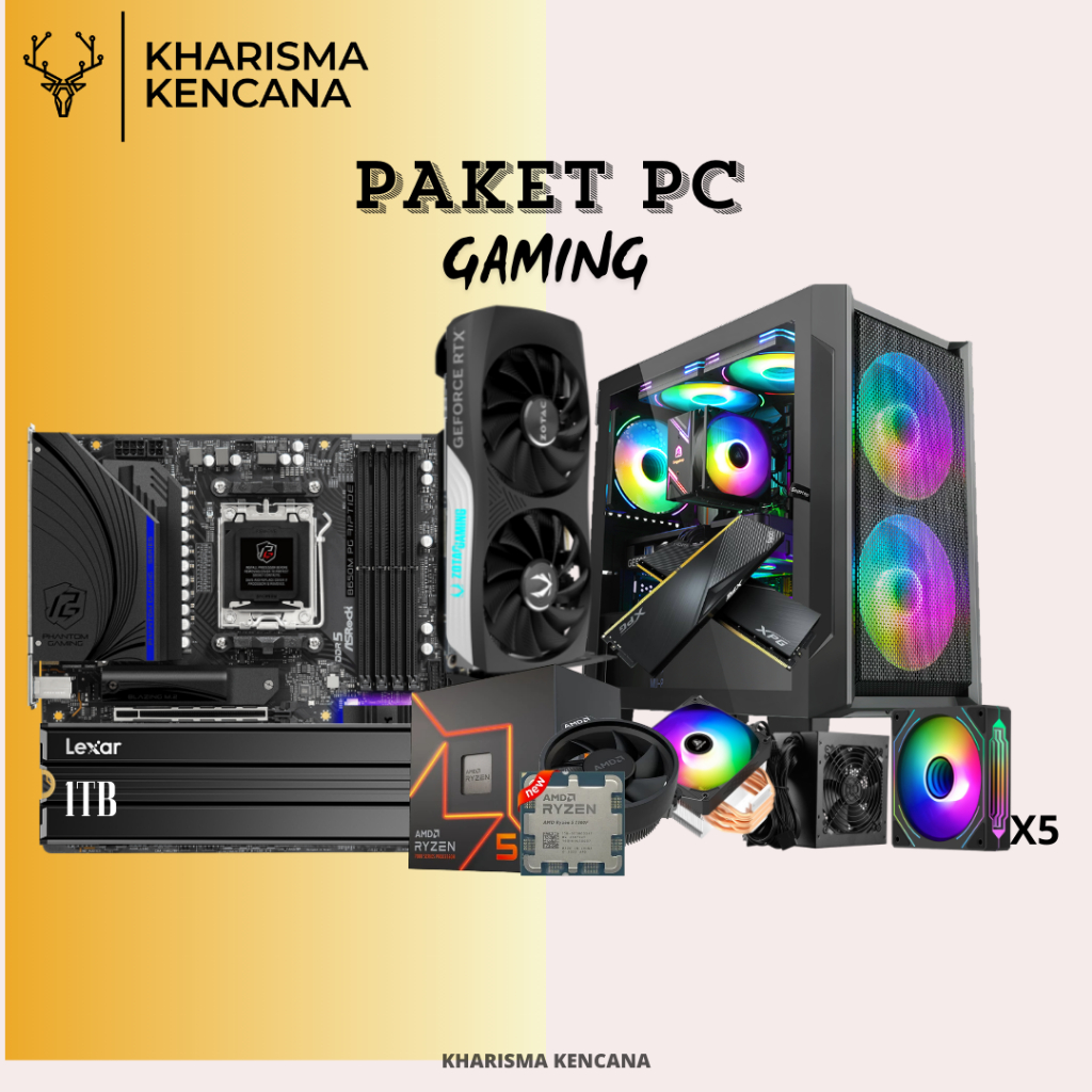 Jual PAKET PC GAMING R5 7500F 16GB 1TB Gen 4 RTX4060 8GB SEGOTEP Series ...