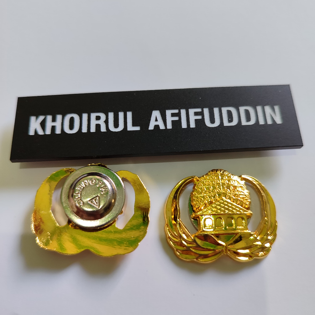 Jual PAKET Name Tag Doff Grafir dan Pin Korpri Import / Nama Dada ...