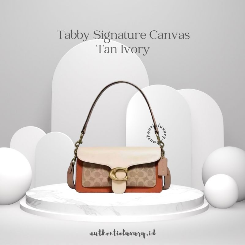 Jual Jual Tas CH Tabby Signature Canvas Tan Ivory | Shopee Indonesia