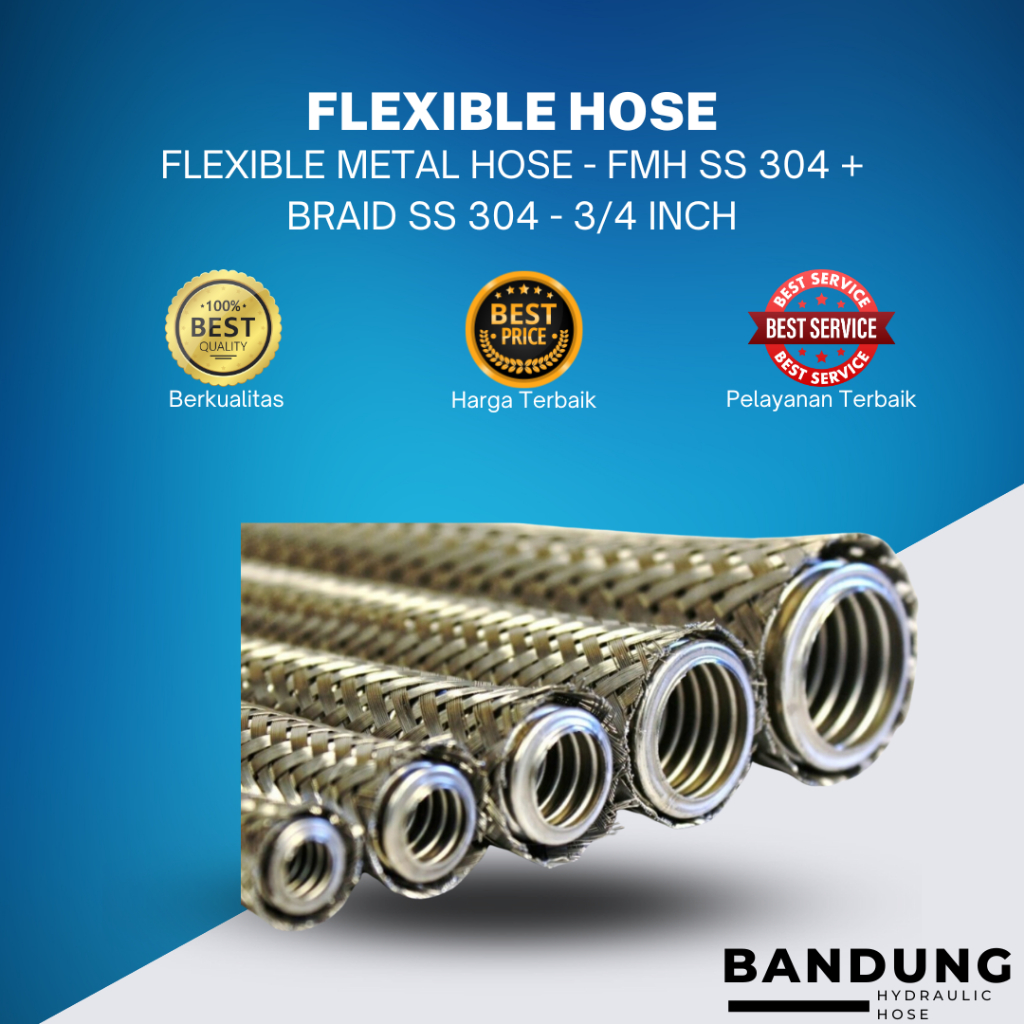 Jual Flexible Metal Hose 3/4 - FMH SS 304 + BRAID SS 304 - 3/4 inch ...