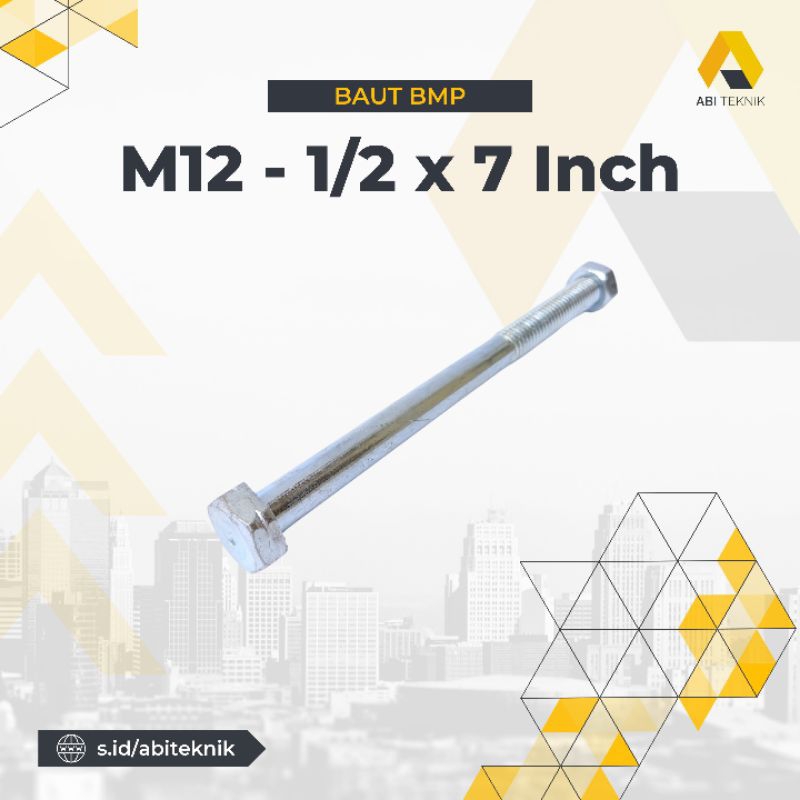 Jual Baut Mur Putih (BMP) M12 - 1/2 X 7 Inch | Shopee Indonesia