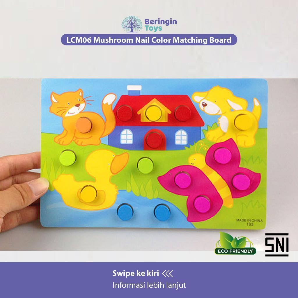 Jual Mushroom Nail Color Matching Board Game for Babies | Mainan ...