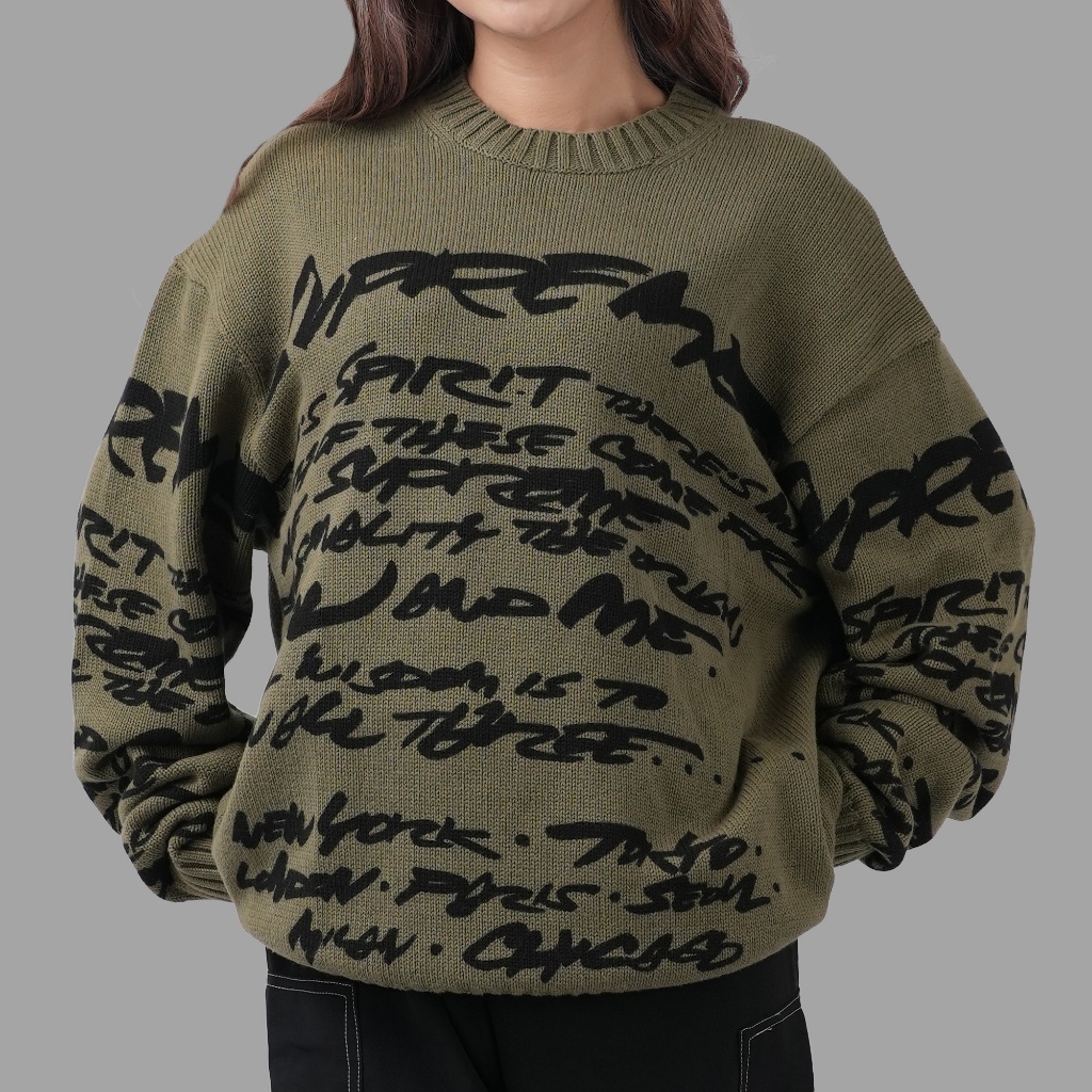 Jual Supreme Futura Sweater Olive SS24 | Shopee Indonesia