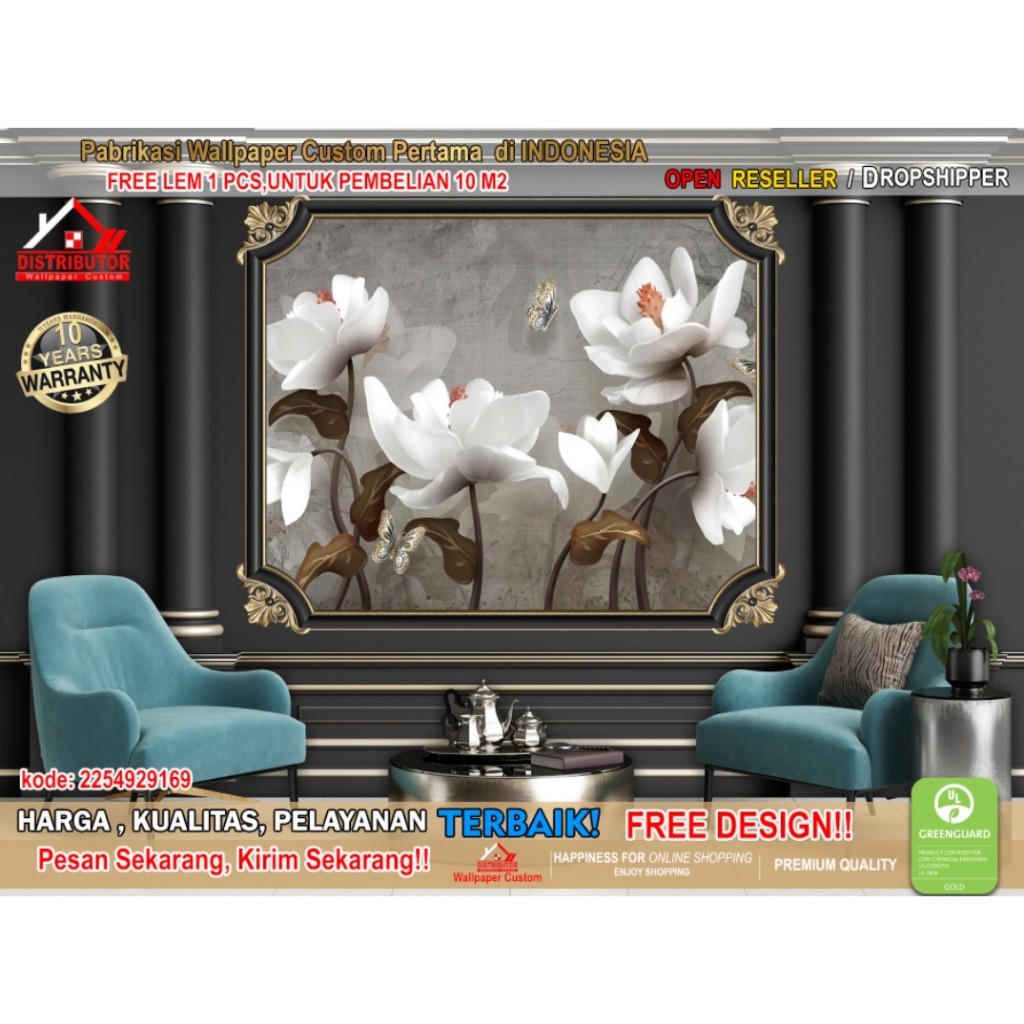 Jual Wallpaper Dinding Custom 3D Moulding | Living Room | Ruang Tamu