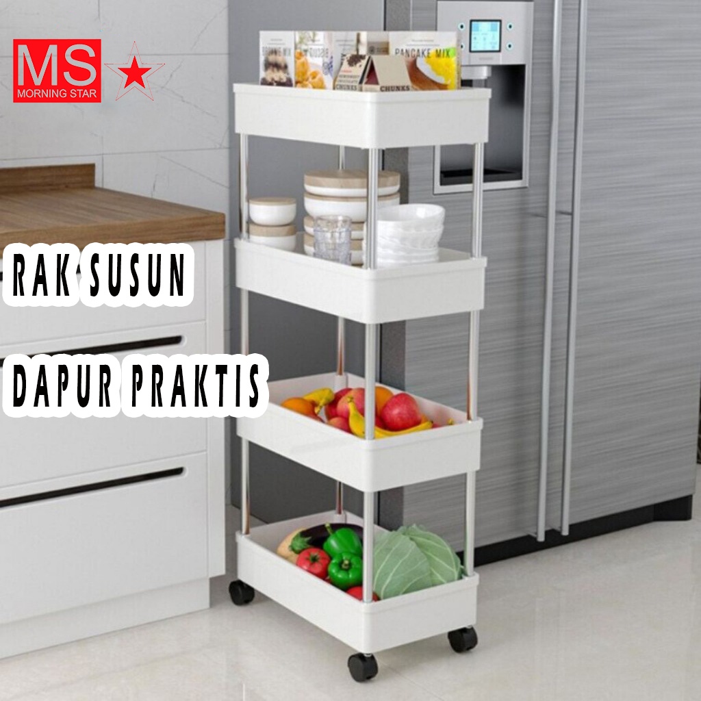 Jual Rak Troli 4 Tingkat Rak Dapur Rak Toilet Rak Susun Serbaguna Rak ...
