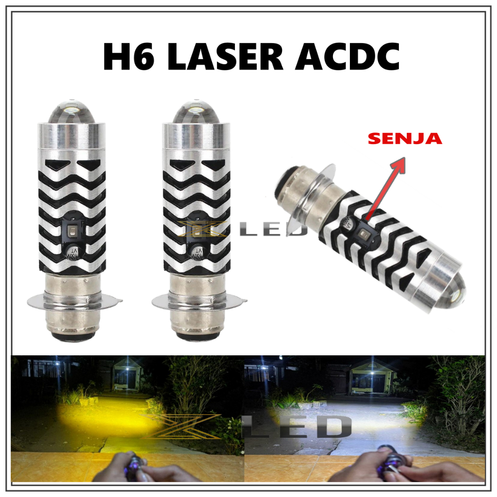 Jual Lampu Led Utama Motor H Laser Hi Loo Devil Biru Ac Dc Led H Motor Universal