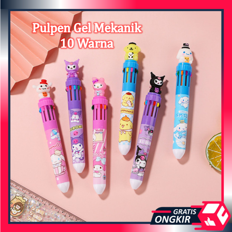 Jual Gratis Ongkir - S5685 Pulpen Gel Mekanik 10 Warna / Pulpen Gel ...