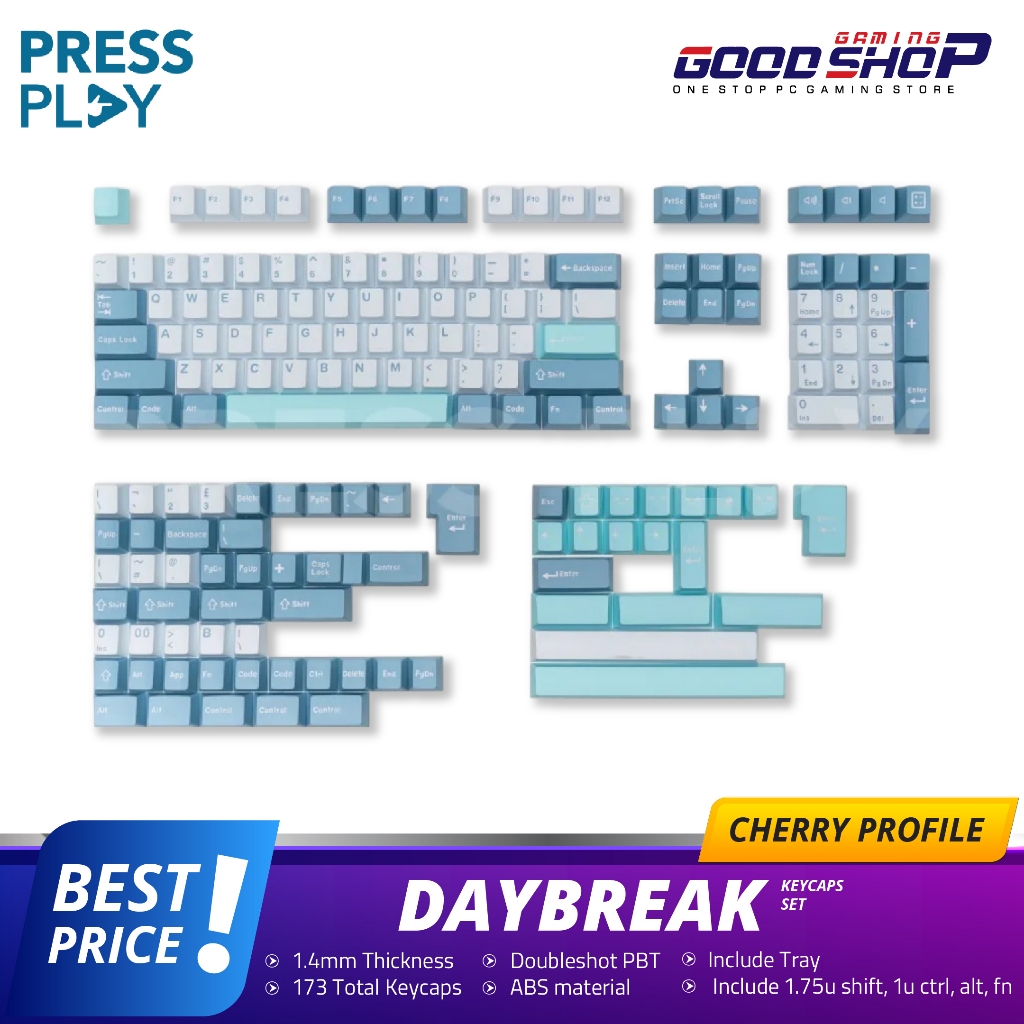 Jual DAYBREAK PBT ABS Doubleshot Keycaps Keycap Set by Press Play ...