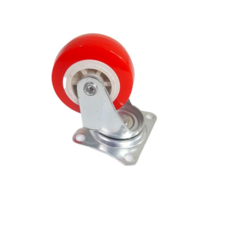 Jual Roda Kursi Gepeng Merah PVC Roda Caster Kaster Castor Wheel Roda ...