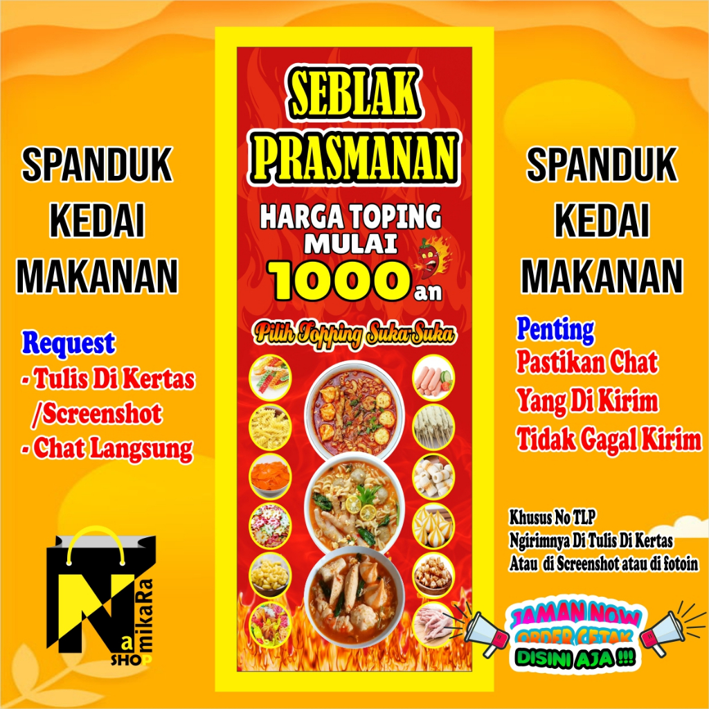 Jual Spanduk Banner Seblak Terbaru yang lagi Viral ukuran 1.6x0.6 M ...