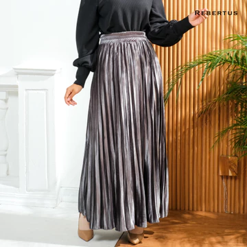 Rok Plisket Bludru Wanita Rebertus Dianda