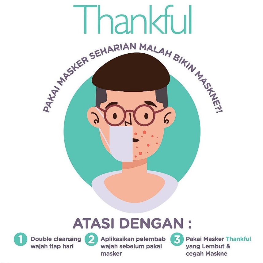 Jual Masker Thankful - Daily Mask - 50pcs - 4 ply - Earloop | Shopee ...