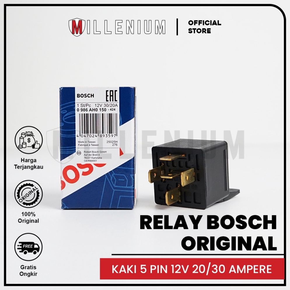 Jual Special Pr Relay BOSCH Kaki 5 Pin 12V 3A 87a Pemutus Arus Mobil ...