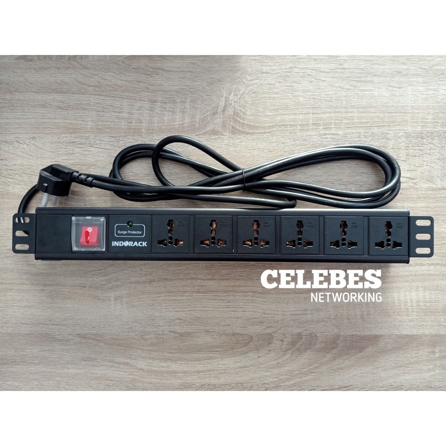 Jual PDU6M PDU INDORACK 6 Outlet 16A Multi Universal Socket Power ...