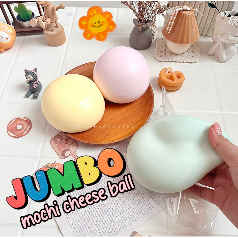 MOMOCUPPY jumbo mochi cheese ball Taba squishy mainan anak kenyal lengket  viral
