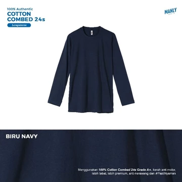 ( LEBIH TEBAL ) Kaos Polos Lengan Panjang Cotton Combed 24s