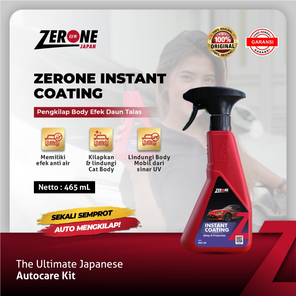 Jual Instant Coating 465 Ml Zerone Japan Promo Efek Daun Talas Pengkilap Body Dan Kaca 6360