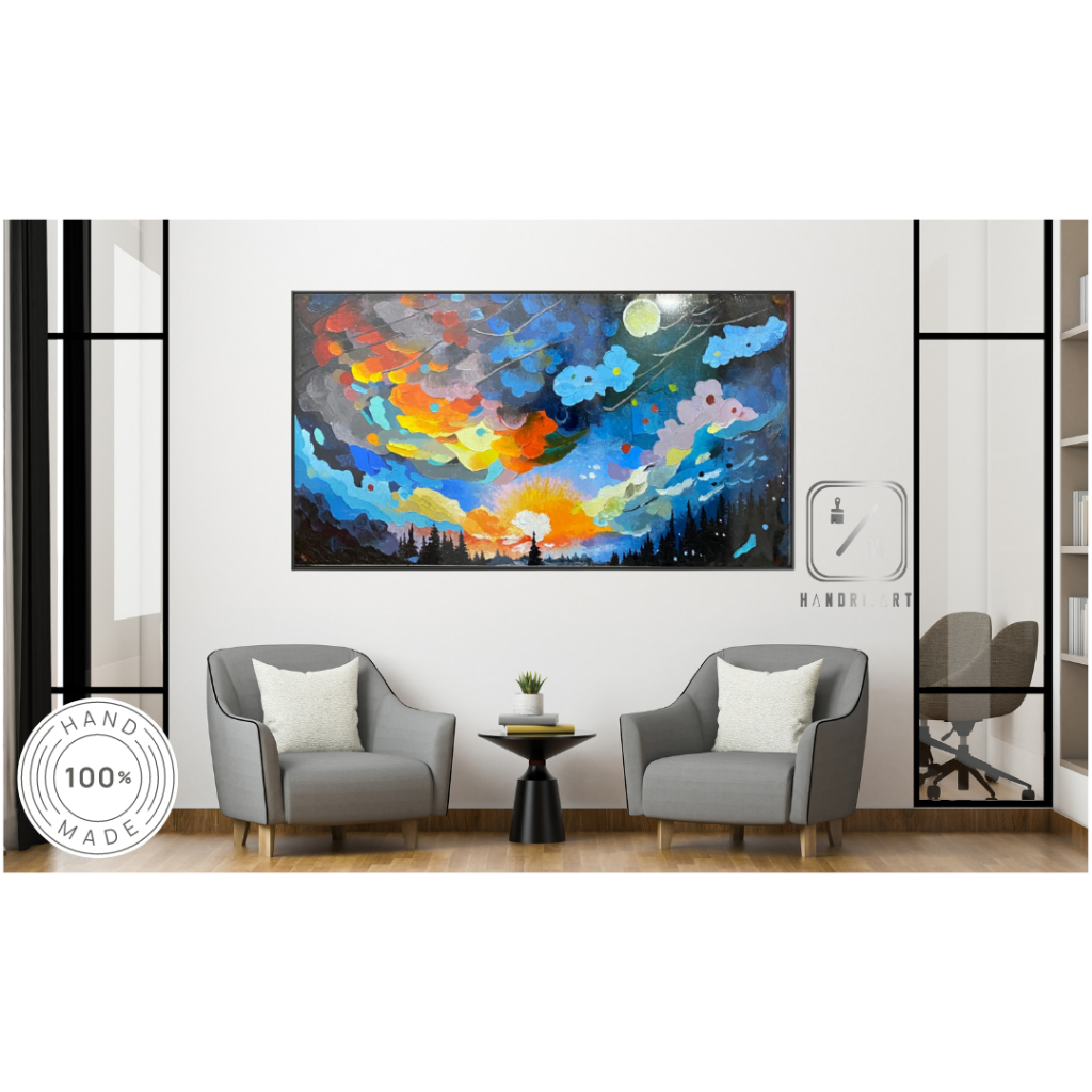 Jual Lukisan lagit abstrak Pemandangan Langit. | Shopee Indonesia