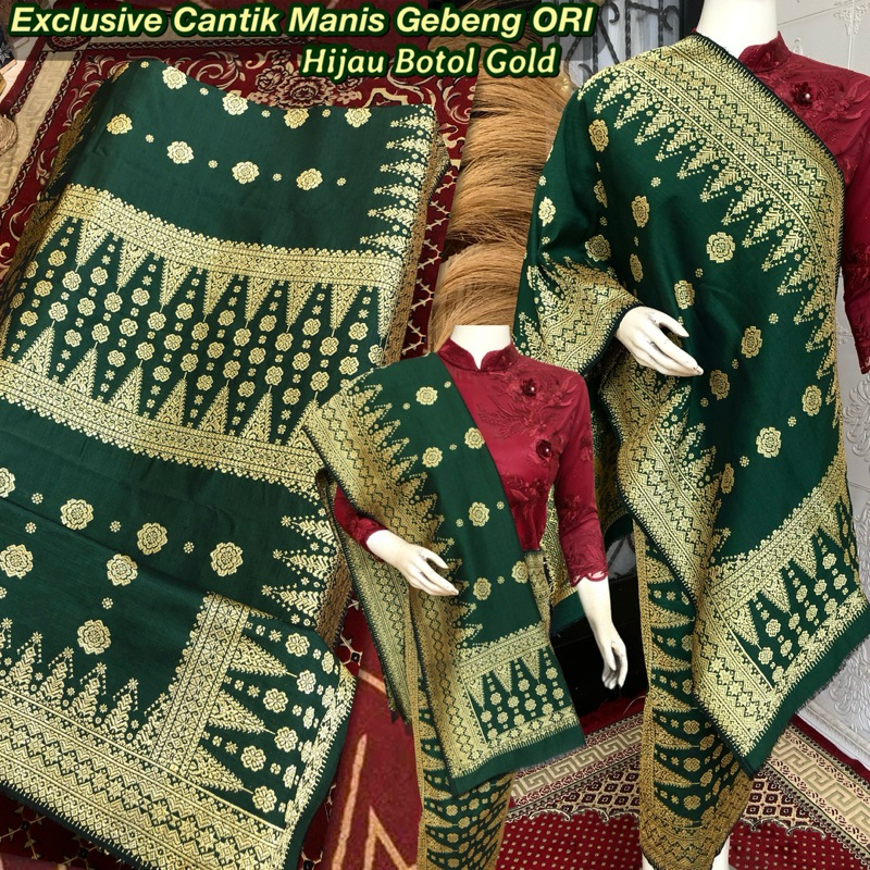 Jual Exclusive Songket Cantik Manis Gebeng ORI Hijau Gold [ Songket ...