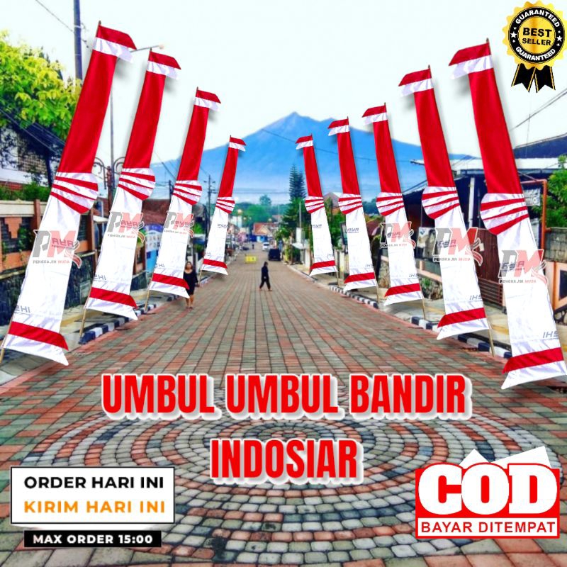 Jual BENDERA UMBUL UMBUL BANDIR INDOSIAR MERAH PUTIH PANJANG 3 METER ...