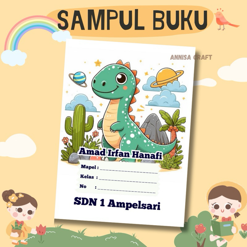 Jual Sampul Buku Custom Nama Isi 10 pcs, Cover buku, Sampul buku A5 B5 ...