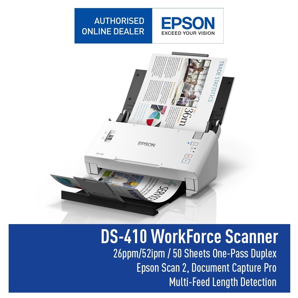 Jual Scanner Epson WorkForce DS 410 Up to A3 ADF A4 Duplex Sheet-fed ...