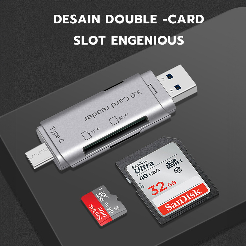 Jual 4 in 1 Card Reader USB 3.0 Card reader SD/TF card Type-C card ...