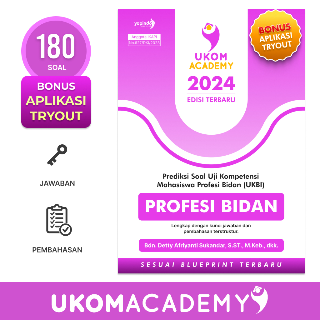 Jual UKOM Academy Buku Prediksi Soal UKOM Profesi Bidan ( UKBI ) 2024 ...