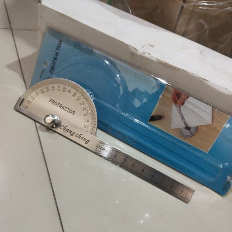 Jual Penggaris busur besi Protractor angle ruler metal | Shopee Indonesia