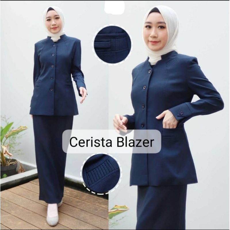 Jual Seragam dinas biru dongker guru Setelan rok span dan celana pdh ...