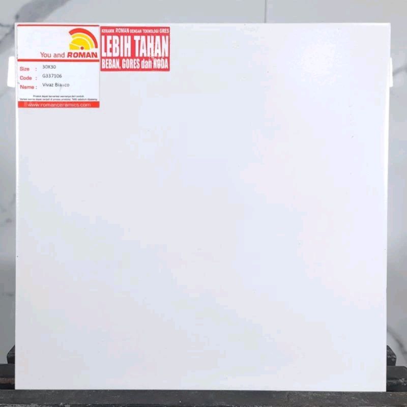 Jual Keramik 30x30 Roman G33106 Vivaz Bianco (Putih Matt semi kasar ...