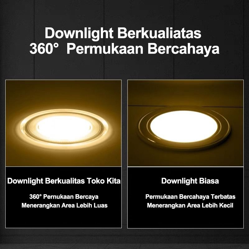 Jual GL Lampu Downlight LED 3 Warna 6Watt Model Inbow | Shopee Indonesia