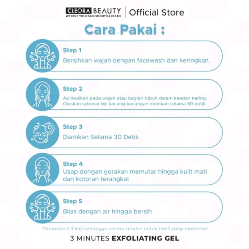 Jual CLEORA 3 MINUTES EXFOLIATING GEL CLEORA BEAUTY Diformulasikan ...