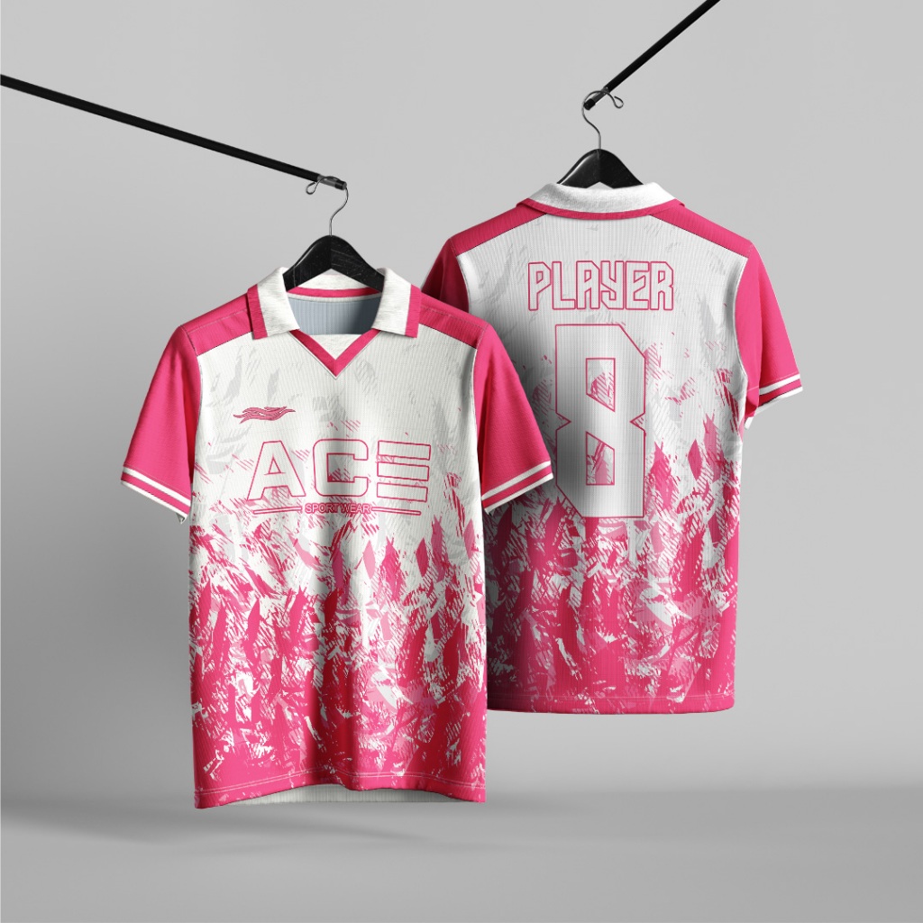 Jual Baju Jersey Bola Mini Soccer Futsal Kombinasi Putih Api Pink