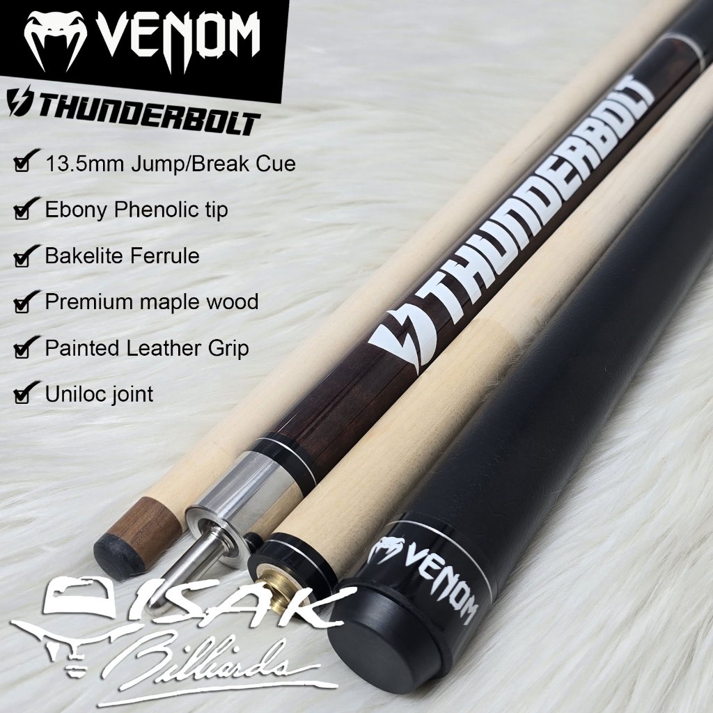 Jual Venom Thunderbolt Jump Break Cue | Purple 13.5mm Stick Loncat
