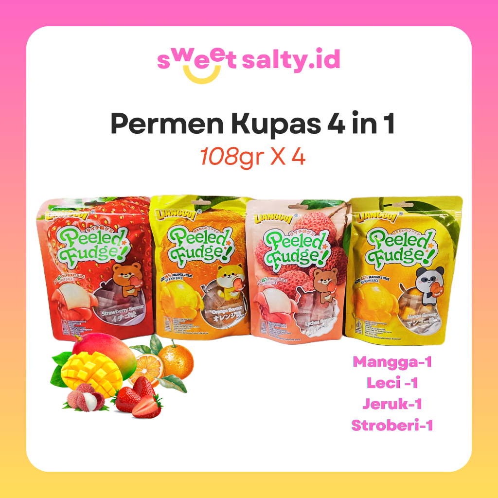 Jual HALAL Lianggui Permen Kupas 4in1 All Fruit Peeled Gummy | Permen ...