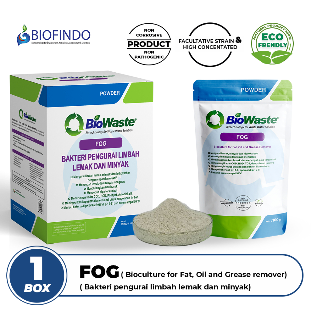 Jual Bakteri Pengurai Limbah industri BioWaste FOG 100gram | Shopee ...