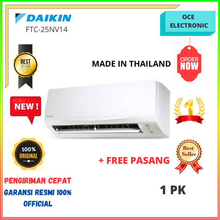 Jual Ac Split Standard Daikin Ftc 25nv14 1pk Thailand Free Pasang Garansi Resmi Shopee 9525