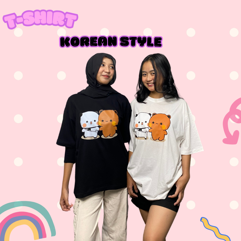 Jual T- Shirt Oversize Pair Of Bears Unisex Korean Style