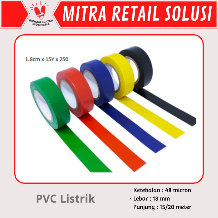 Jual Isolasi / Lakban / Solatip Listrik / Kabel Listrik PVC Ksatria ...