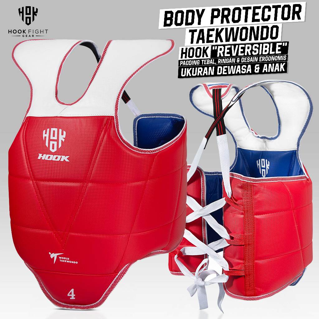 Jual Body Protector Taekwondo Hook Chest Support Taekwondo Pelindung ...