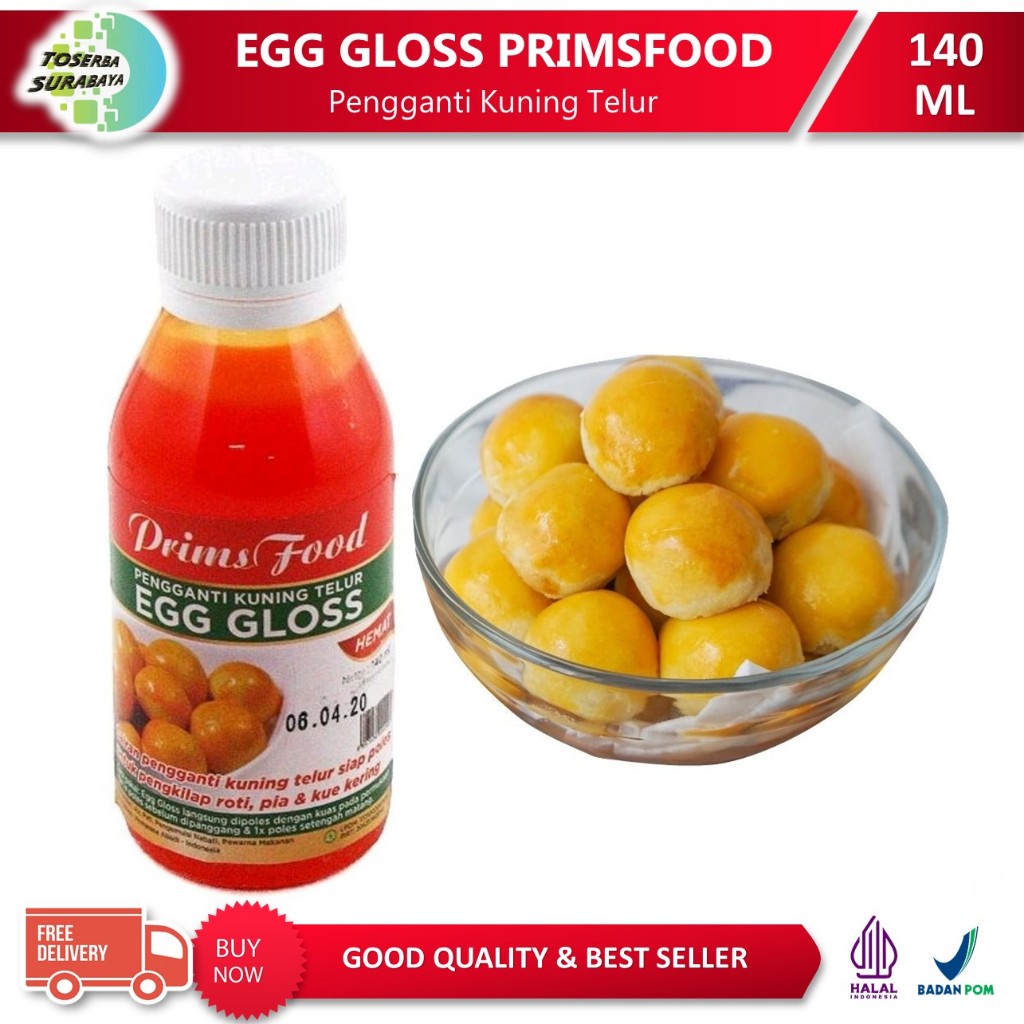 Jual EGG GLOSS Primsfood 140ml / Pengganti Kuning Telur (Pengkilap Kue ...